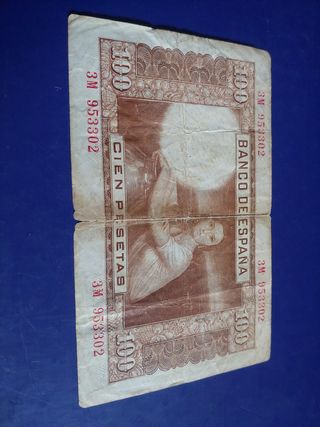 Billetes 100 y 5 pesetas (España)