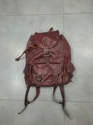 Mochila marrón piel