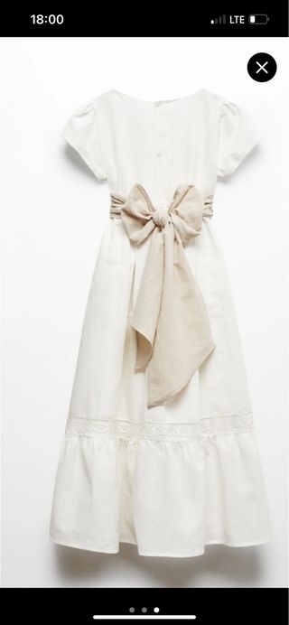 Vestido comunión niña blanco roto talla 10 de niña