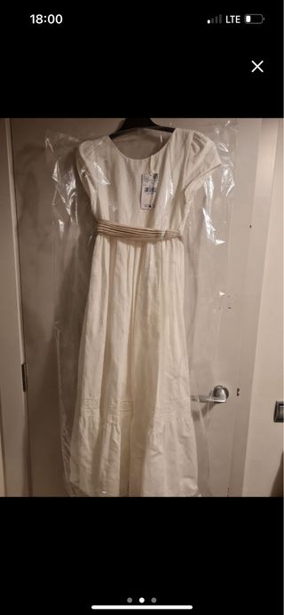 Vestido comunión niña blanco roto talla 10 de niña