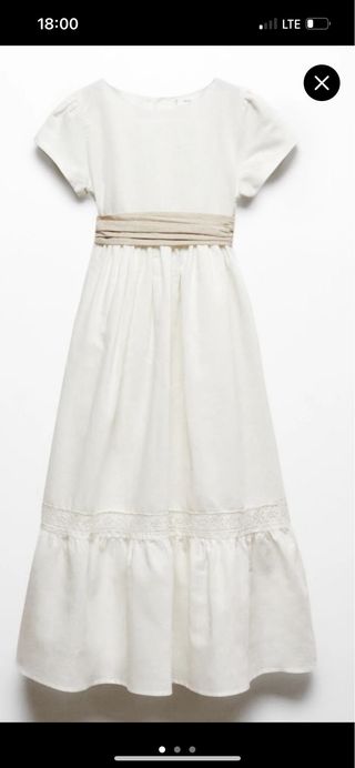 Vestido comunión niña blanco roto talla 10 de niña