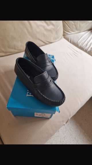 Zapatos Mocasín Ante AzulMarino y otros en piel 34
