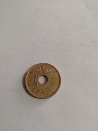 Moneda de 25 pesetas de 1994 Canarias