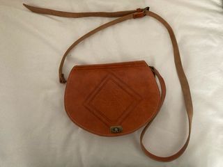 Bolso bandolera piel naranja