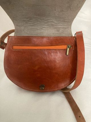 Bolso bandolera piel naranja