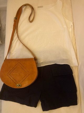 Bolso bandolera piel naranja