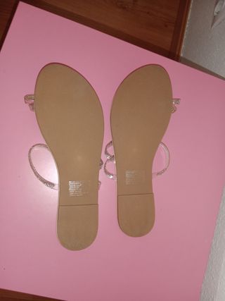 Sandalias JUSTFAB beige y plata