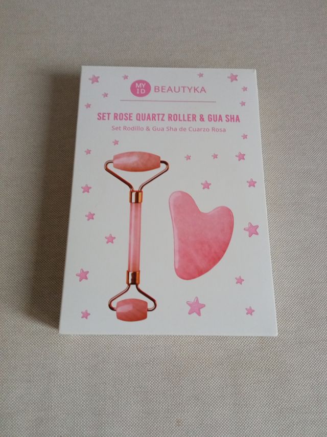 Rodillo de cuarzo y Gua Sha de cuarzo