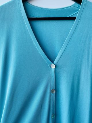 Blusa canalé turquesa