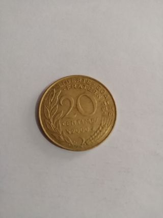 Moneda Francesa de 20 centimos (año 2000)
