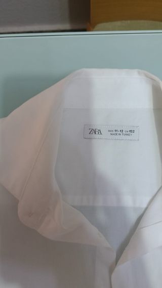 Camisa Zara niño - blanca - talla 11-12