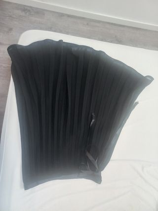 Falda midi plisada negra - Talla 44
