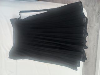 Falda midi plisada negra - Talla 44