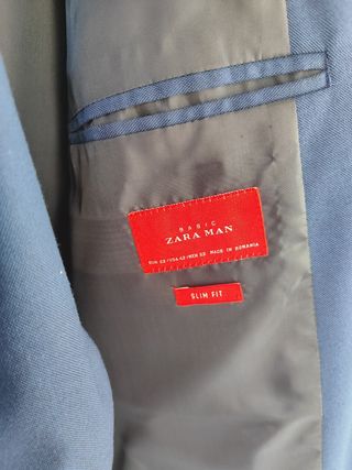 Traje hombre Zara azul eléctrico 