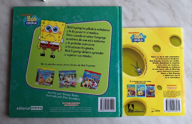 Lote 2 libros Bob Esponja