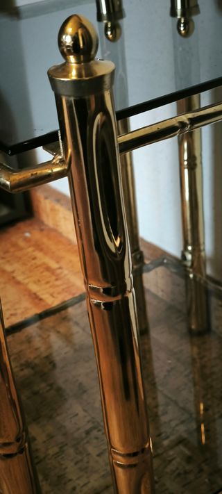 Mesa auxiliar bambú  Hollywood Regency  años 60