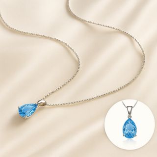 Collar Lágrima de Aguamarina en Plata de Ley – Elegancia Boho con Energía Sanadora