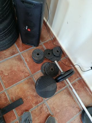 Banco press + mancuernas (102kg)