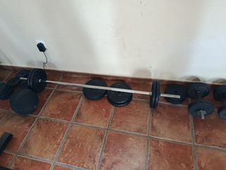 Banco press + mancuernas (102kg)