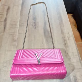 Bolso rosa efecto cuero