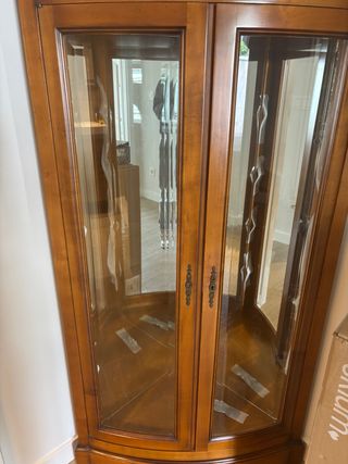 Vitrina Esquina Madera Cristal