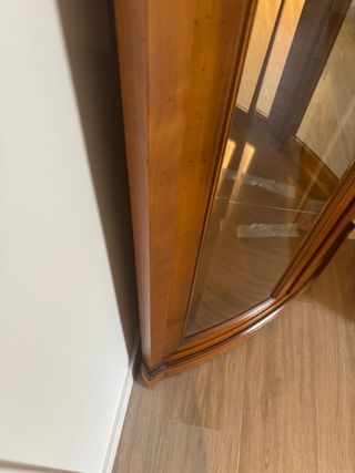 Vitrina Esquina Madera Cristal