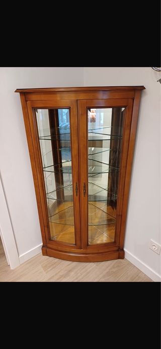 Vitrina Esquina Madera Cristal