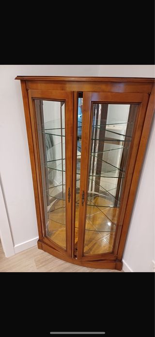 Vitrina Esquina Madera Cristal