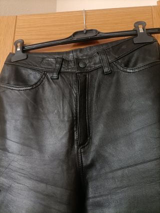 Pantalón piel - Negro