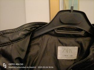 Cazadora Zara efecto cuero 13-14 Años
