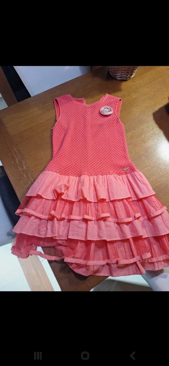 Vestido niña coral, talla 12