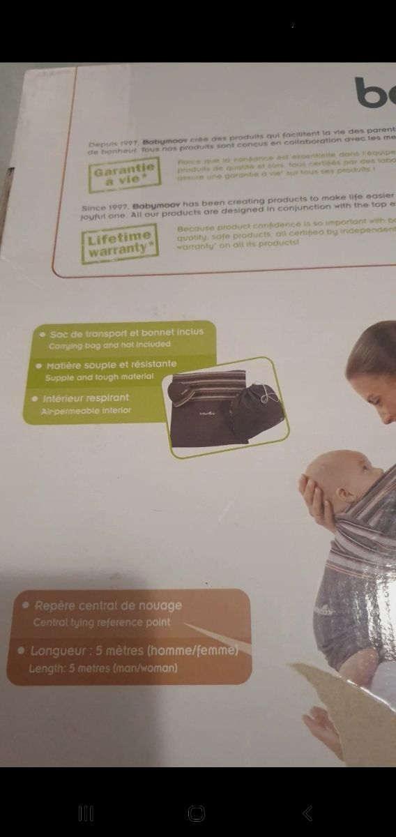 Fular porteador de bebe babymoov