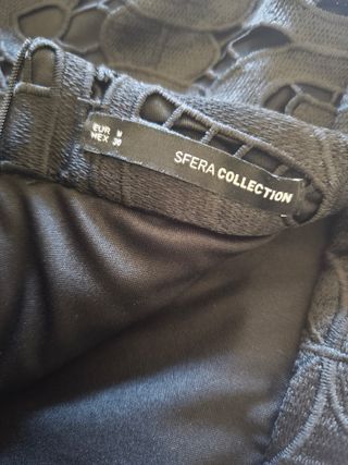 Falda negra guipour midi