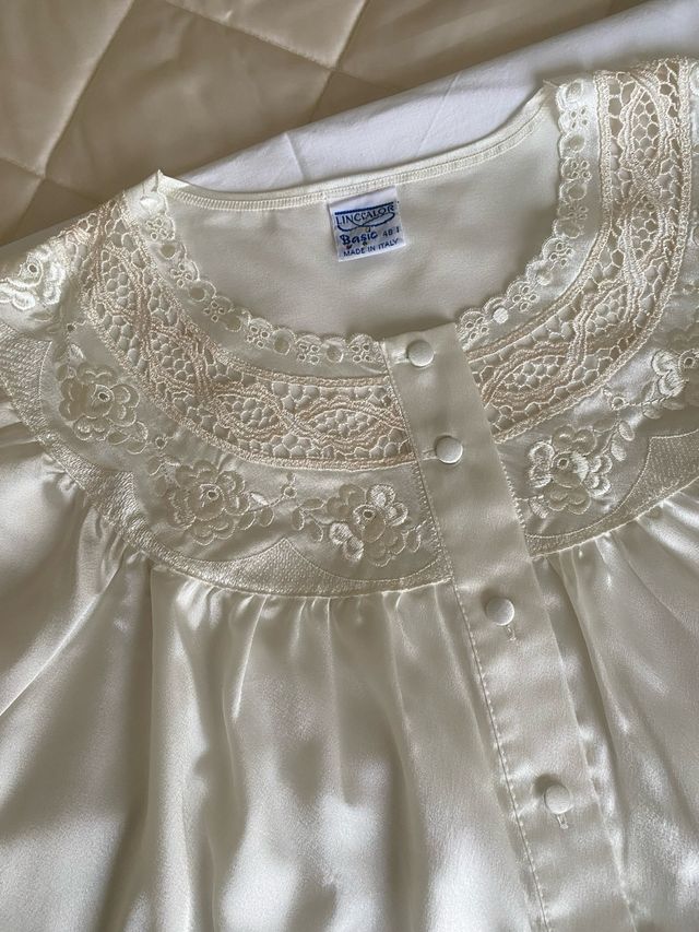 Camicia notte seta UNICOLOR