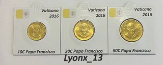 10, 20 y 50 centimos Vaticano 2016 Papa Francisco