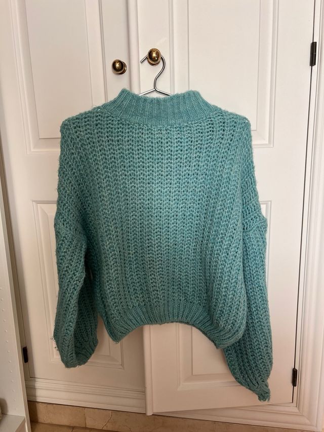 Jersey punto azul turquesa