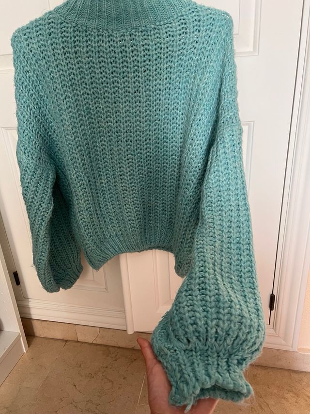 Jersey punto azul turquesa