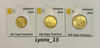 10, 20 y 50 centimos Vaticano 2014 Papa Francisco