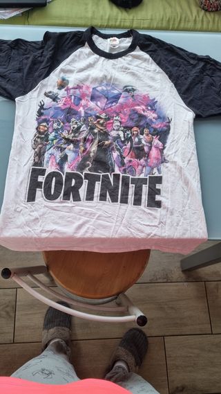 Camiseta Fortnite - Blanco y Negro