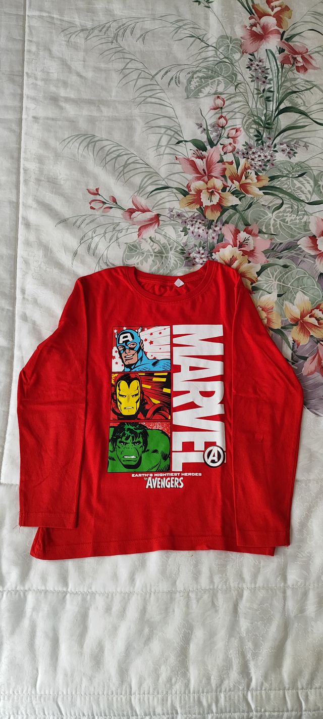 Lote 5 camisetas manga larga niño 5-6 años 116cm