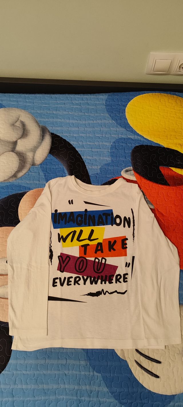 Lote 5 camisetas manga larga niño 5-6 años 116cm