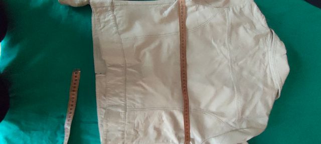 Cazadora piel blanca mujer