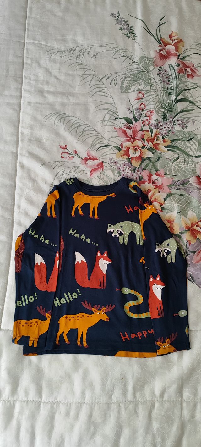 Lote 2 camisetas manga larga niño 6-7 años 122cm