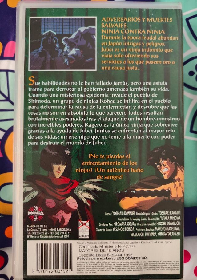 Ninja Scroll VHS - Acción Anime