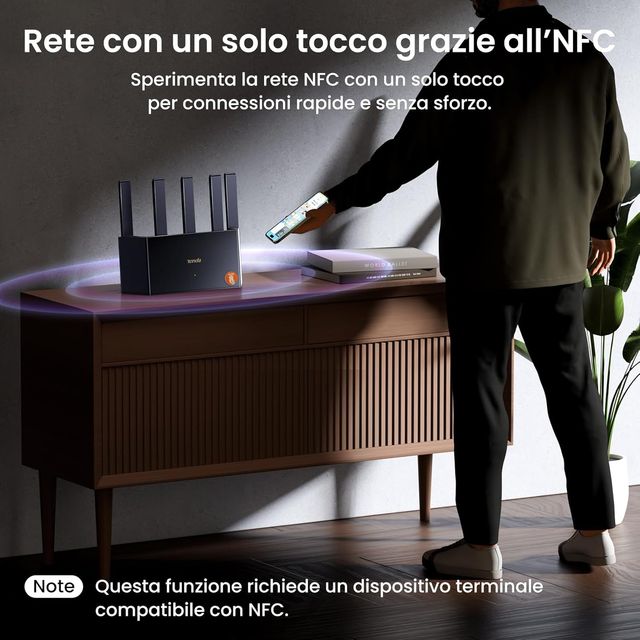 Router WiFi 7 Tenda BE3600 Dual Band Mesh Gigabit