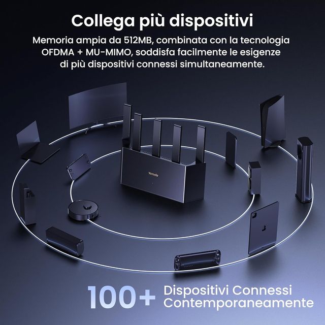 Router WiFi 7 Tenda BE3600 Dual Band Mesh Gigabit