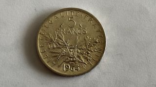 Moneda 5 Francos Francia 1960