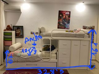 Litera Tren Blanca - Cama Infantil