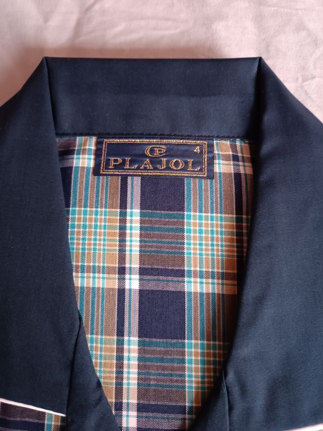 Pijama Plajol de hombre cuadros azul-verde hombre.