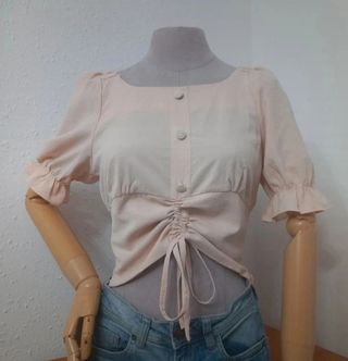 Top crop rosa vintage
